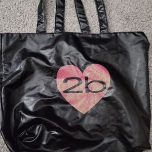 2b glitter heart tote bag